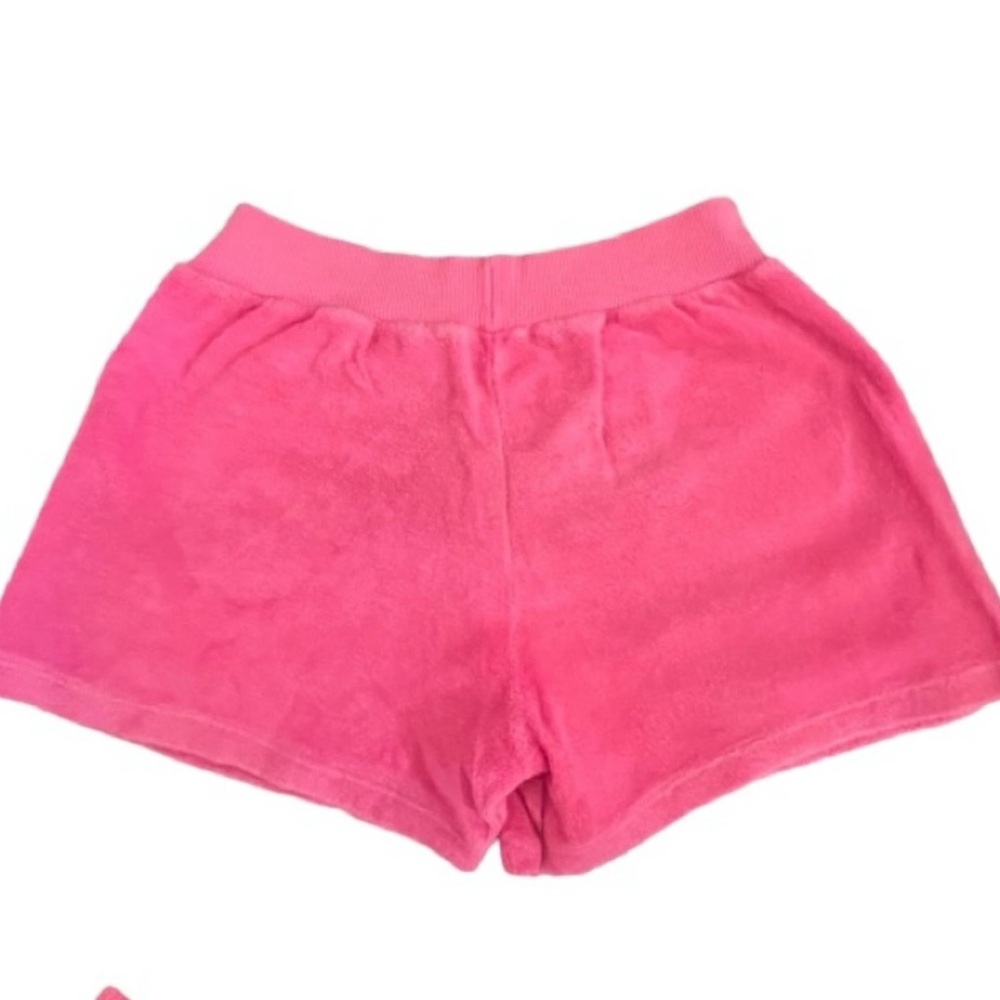 Zinnias - Pink Terry Cotton Shorts. Size: 14
